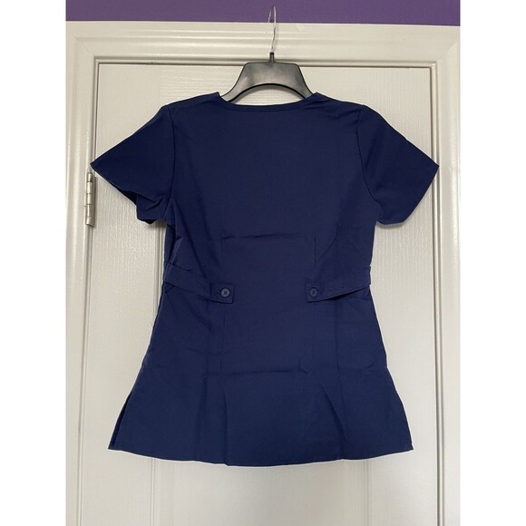 Grey's Anatomy Scrub Top Indigo Blue 4153 Mock Wrap Women's Size XS - Picture 2 of 10